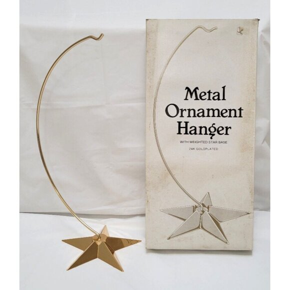 Other - Dept 56  24K Goldplated 13” METAL ORNAMENT HANGER w/Weighted Star Base #77046